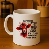 Cow I DidnT Lose My Mind The People Inside My Head Stole It Coffee Mug thumb 4