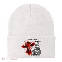 Cow I DidnT Lose My Mind The People Inside My Head Stole It Beanie thumb 0