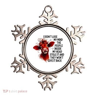 Cow I DidnT Lose My Mind The People Inside My Head Stole It Ornament