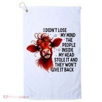 Cow I DidnT Lose My Mind The People Inside My Head Stole It Golf Towel thumb 0