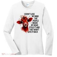 Cow I DidnT Lose My Mind The People Inside My Head Stole It Women's Long Sleeve Shirt thumb 0