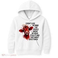 Cow I DidnT Lose My Mind The People Inside My Head Stole It Kids Hoodie thumb 0