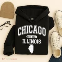 Chicago Illinois Est 1837 Varsity Hoodie thumb 4
