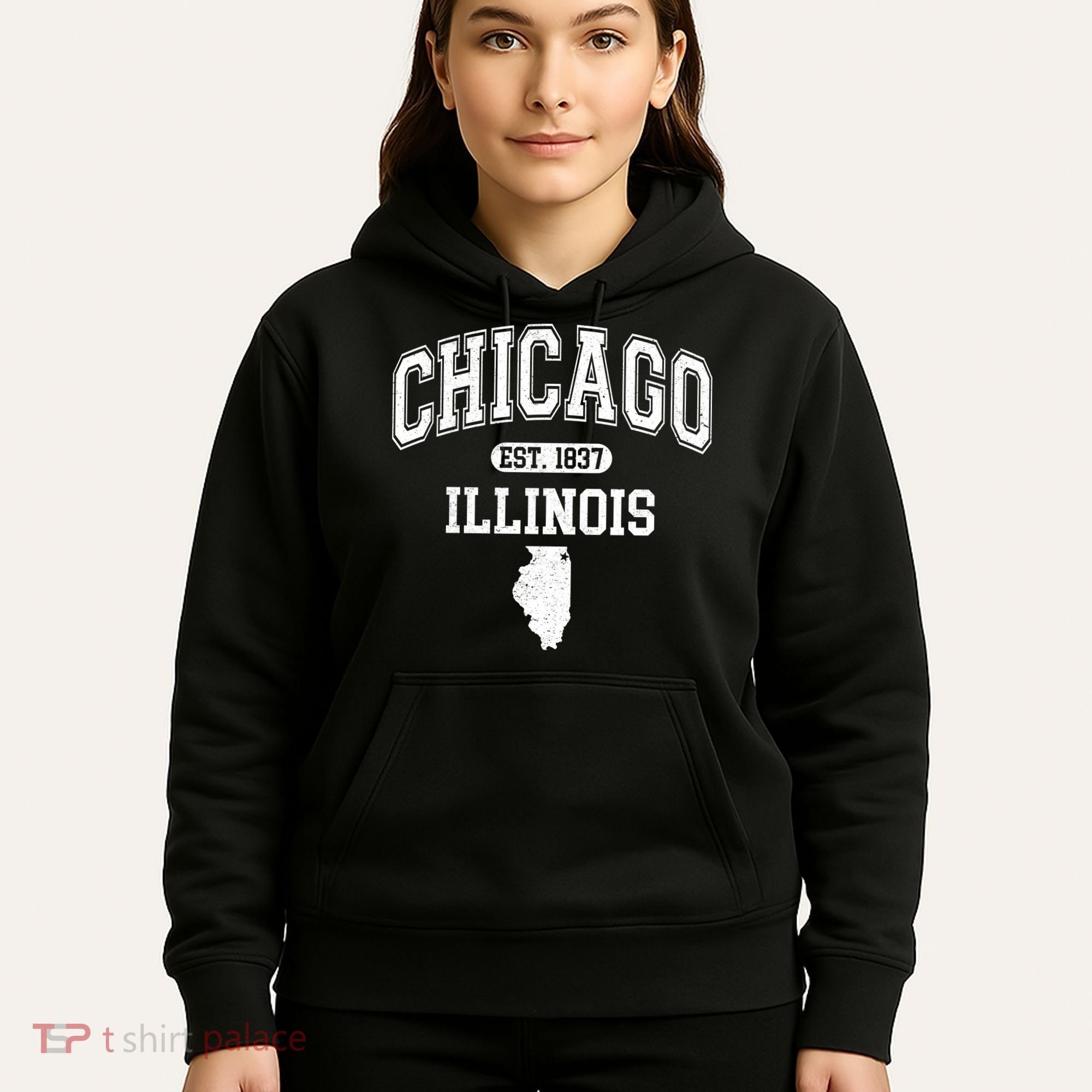 Chicago Illinois Est 1837 Varsity Hoodie