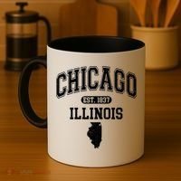 Chicago Illinois Est 1837 Varsity Coffee Mug thumb 4