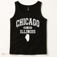 Chicago Illinois Est 1837 Varsity Tank Top thumb 2