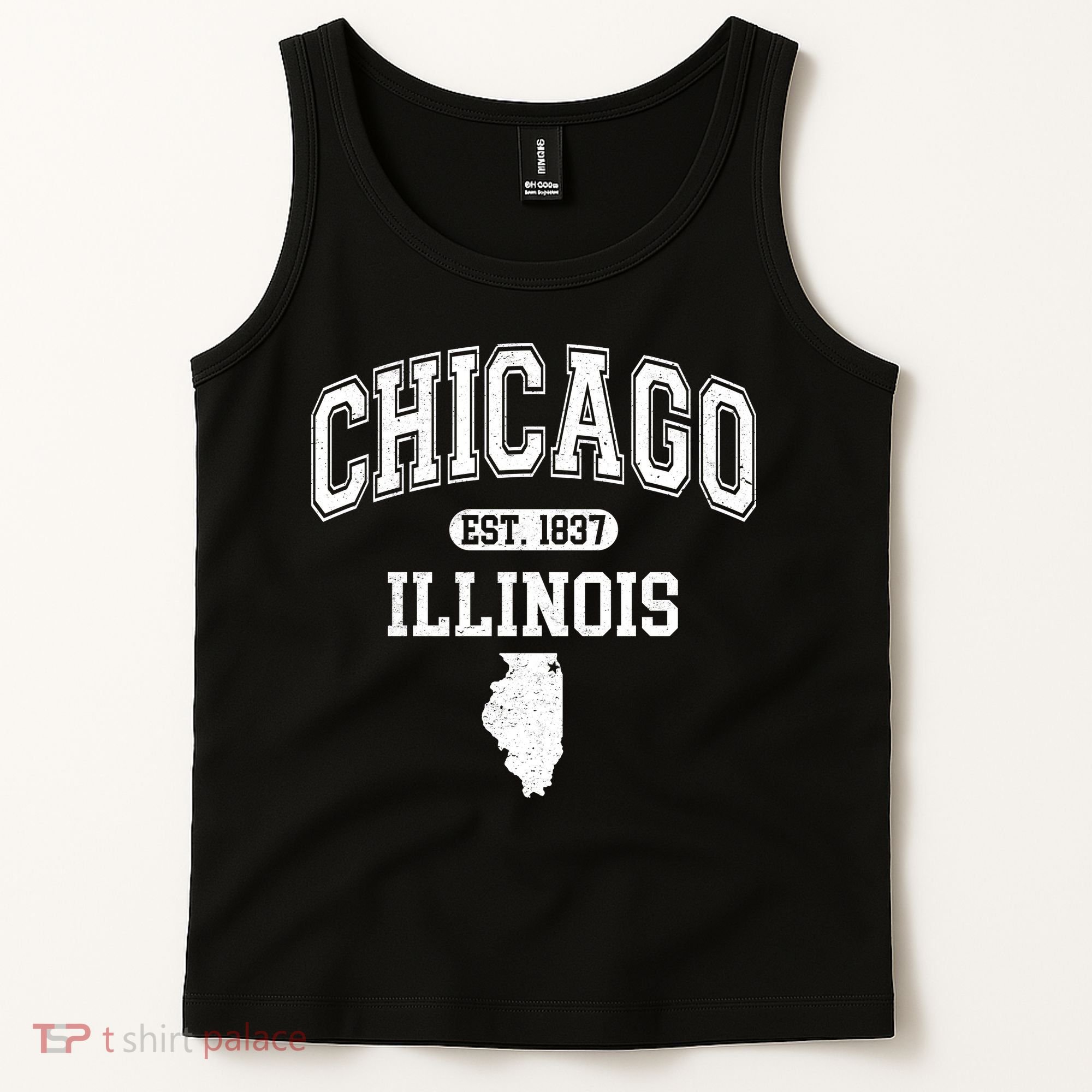 Chicago Illinois Est 1837 Varsity Tank Top