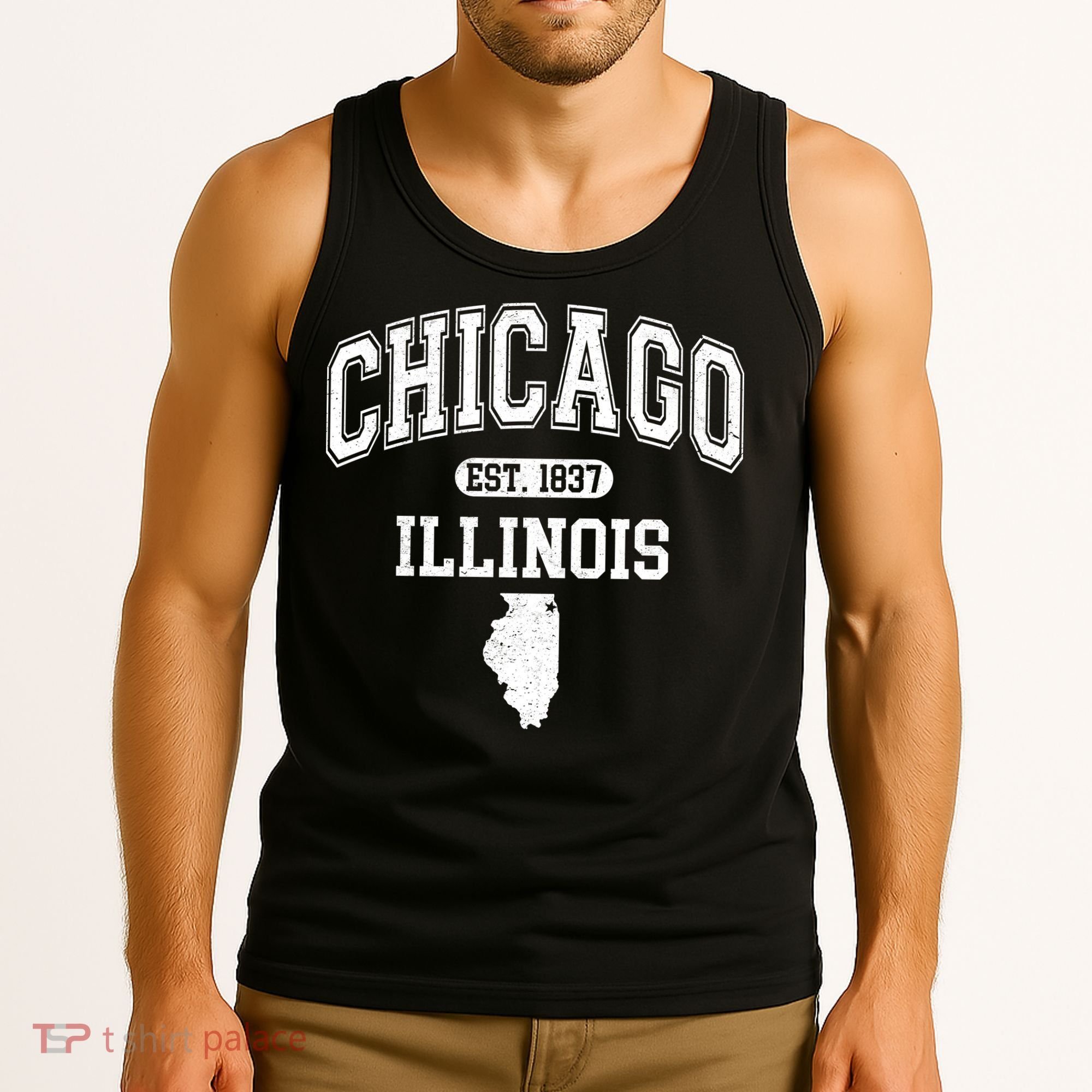 Chicago Illinois Est 1837 Varsity Tank Top
