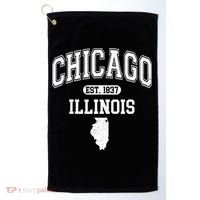 Chicago Illinois Est 1837 Varsity Golf Towel thumb 0