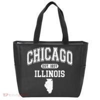 Chicago Illinois Est 1837 Varsity Tote Bag thumb 0
