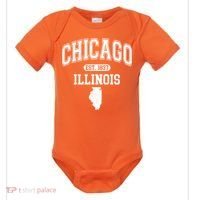 Chicago Illinois Est 1837 Varsity Baby Bodysuit thumb 0