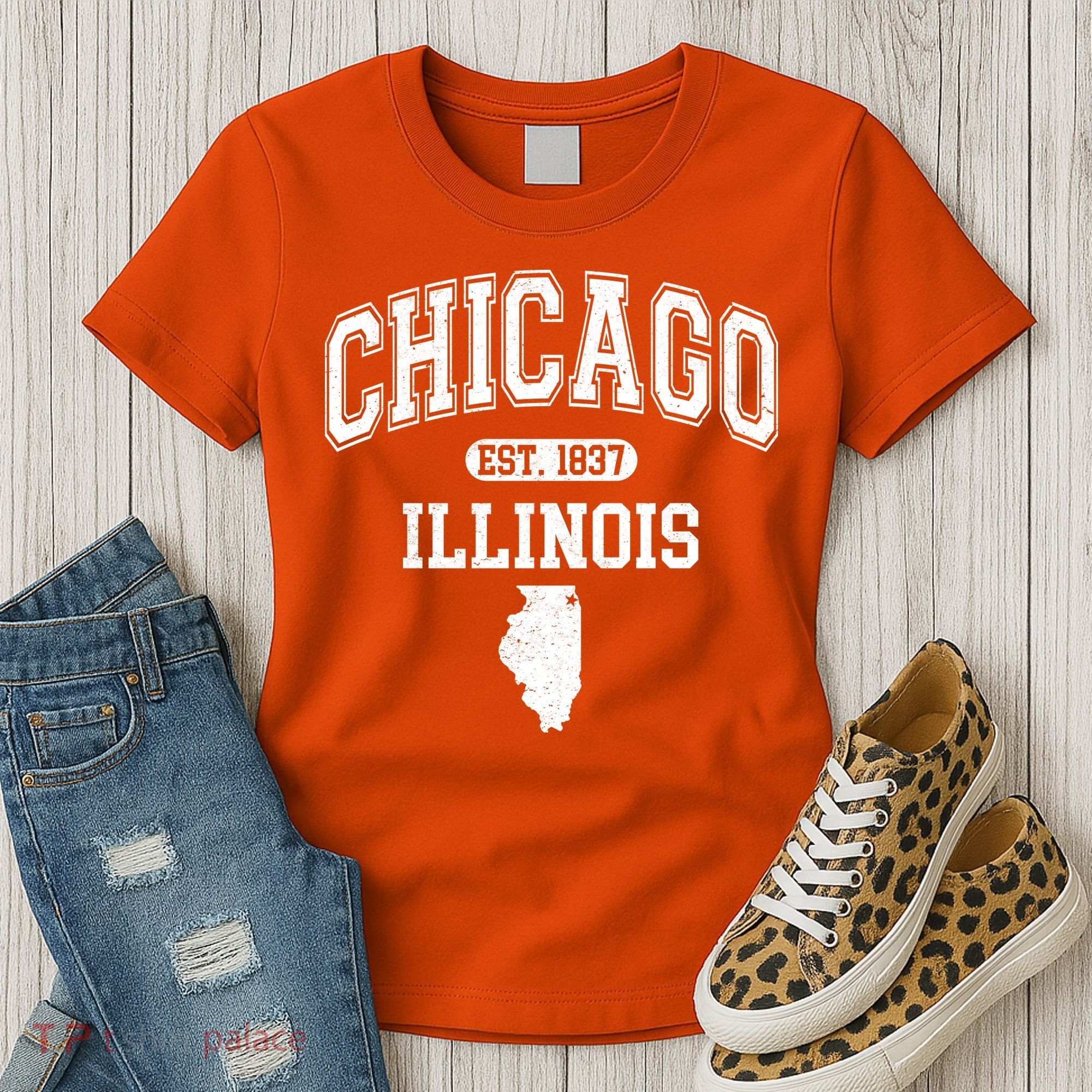 Chicago Illinois Est 1837 Varsity Women's T-Shirt
