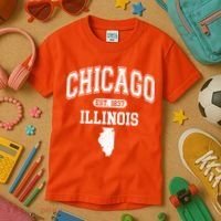Chicago Illinois Est 1837 Varsity Kids T-Shirt thumb 3