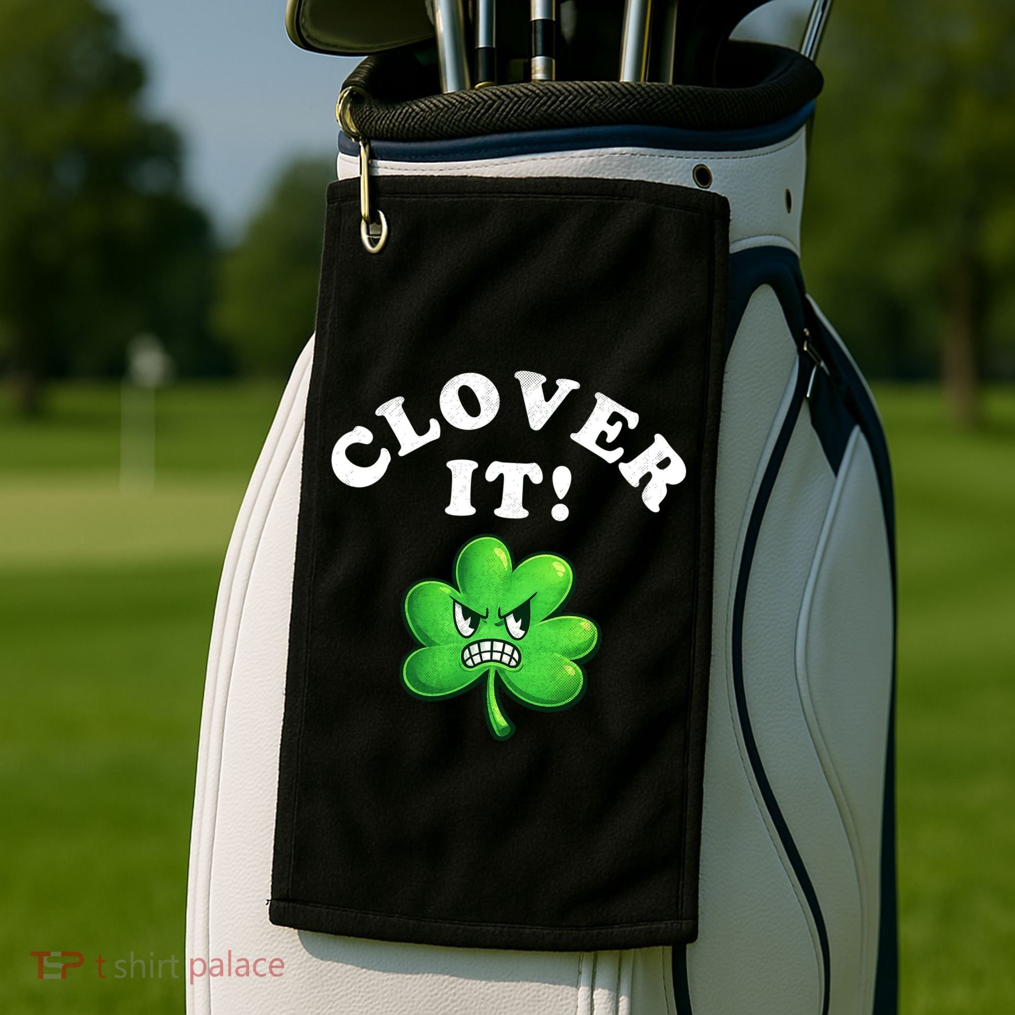 Clover It Funny St Patricks Day Golf Towel