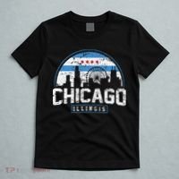 Chicago Illinois Flag Vintage Skyline T-Shirt thumb 5