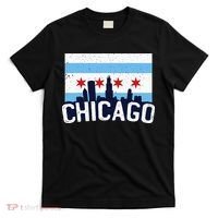 Chicago Illinois Flag City Skyline Chi Town Pride City Flag T-Shirt thumb 0