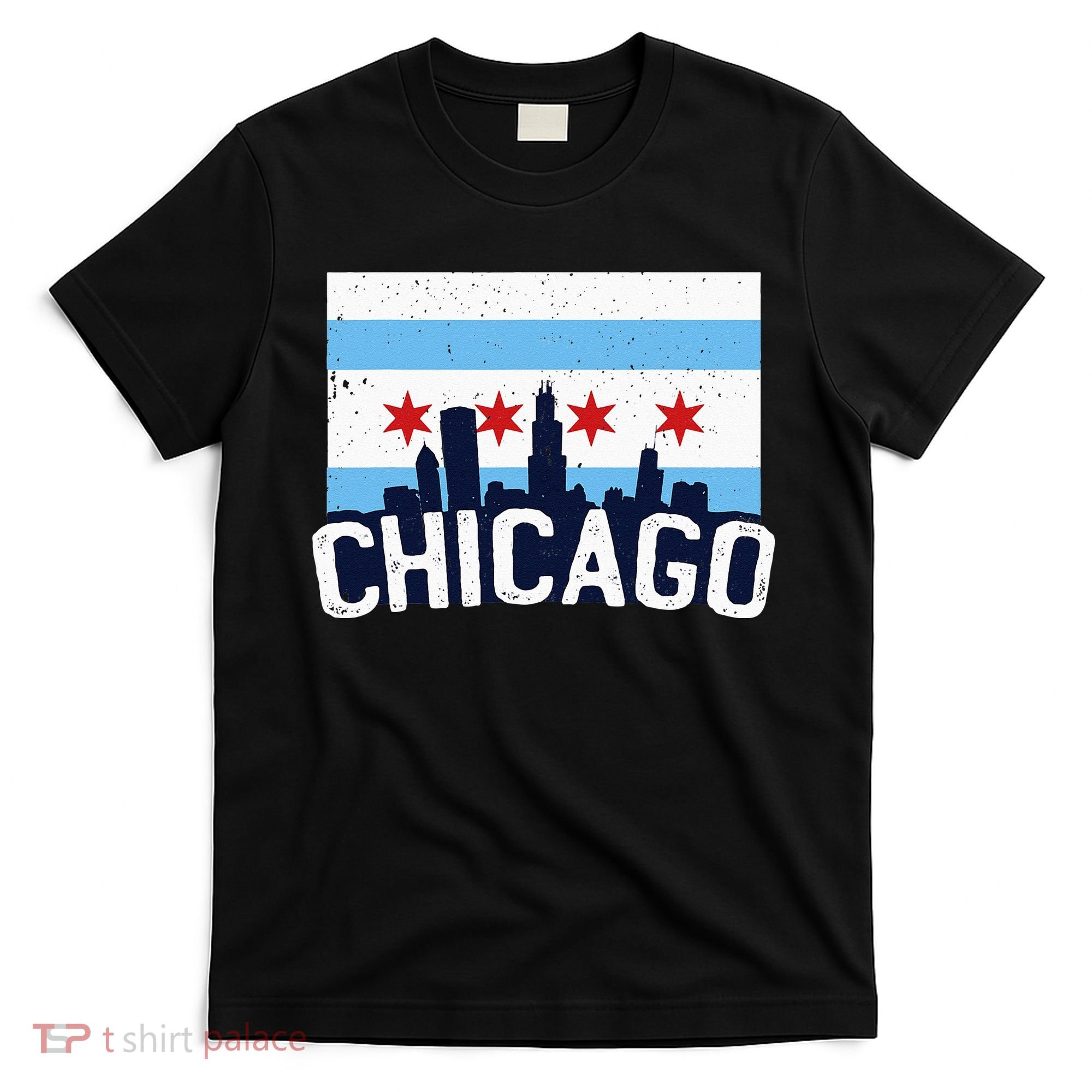 Chicago Illinois Flag City Skyline Chi Town Pride City Flag T-Shirt