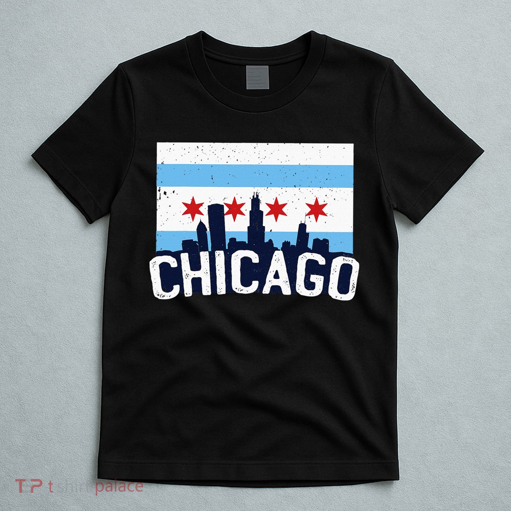 Chicago Illinois Flag City Skyline Chi Town Pride City Flag T-Shirt