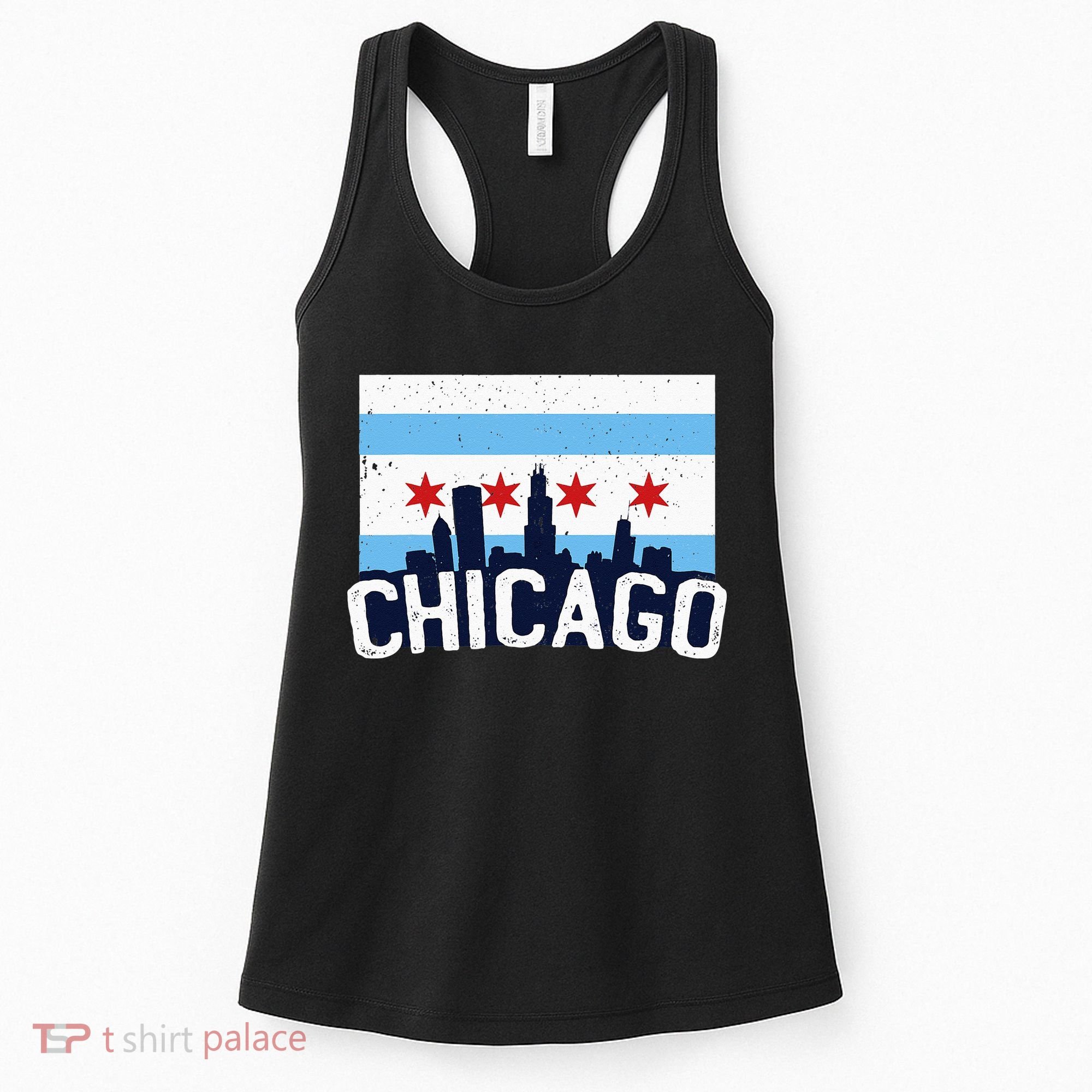 Chicago Illinois Flag City Skyline Chi Town Pride City Flag Women's Tank Top