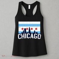 Chicago Illinois Flag City Skyline Chi Town Pride City Flag Women's Tank Top thumb 3