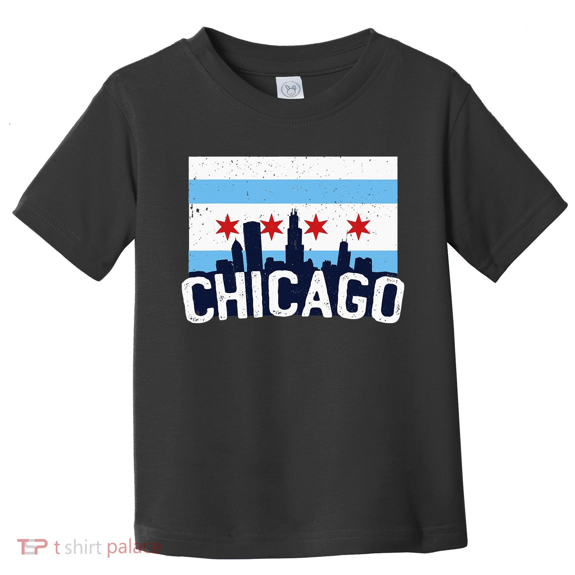 Chicago Illinois Flag City Skyline Chi Town Pride City Flag Toddler T-Shirt