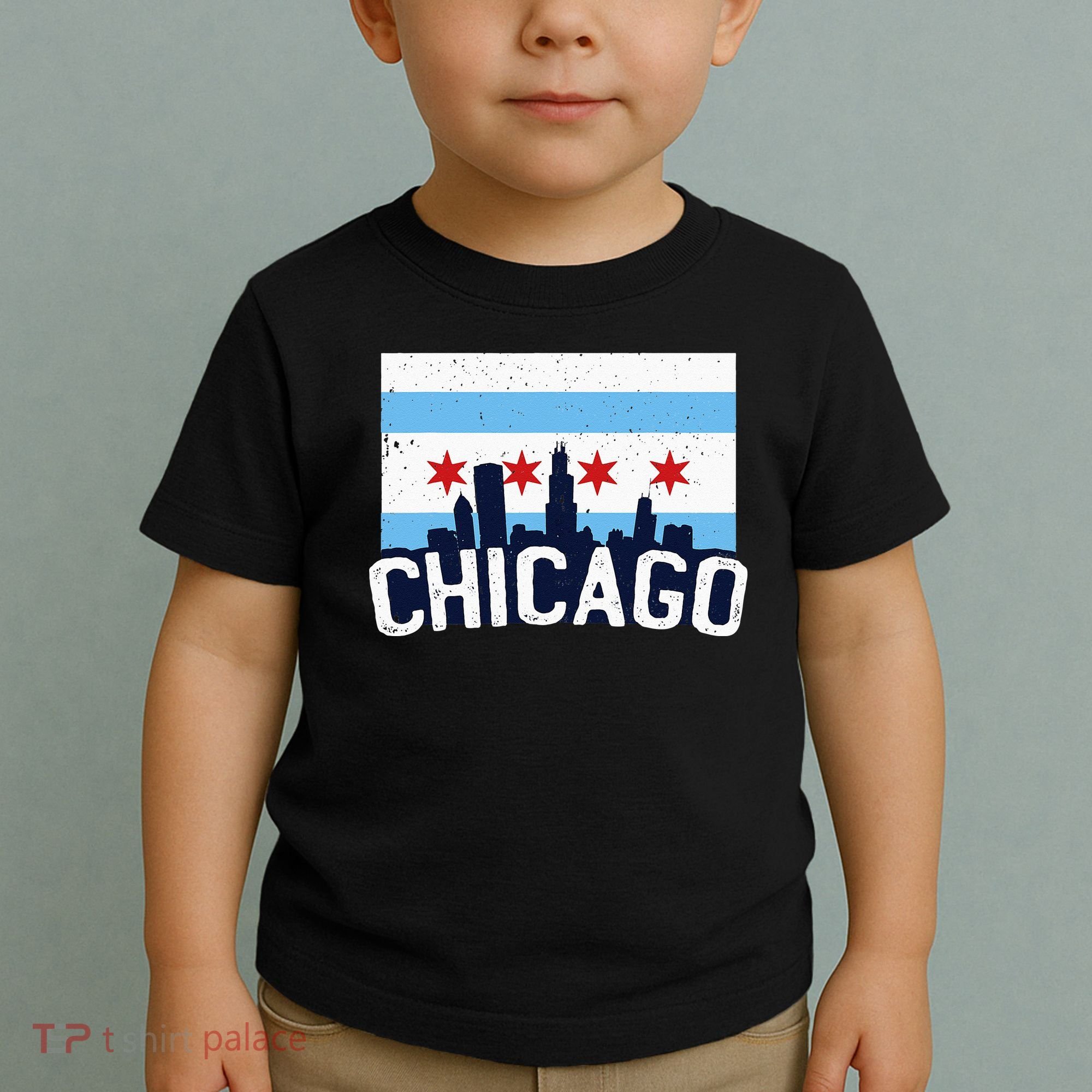 Chicago Illinois Flag City Skyline Chi Town Pride City Flag Toddler T-Shirt