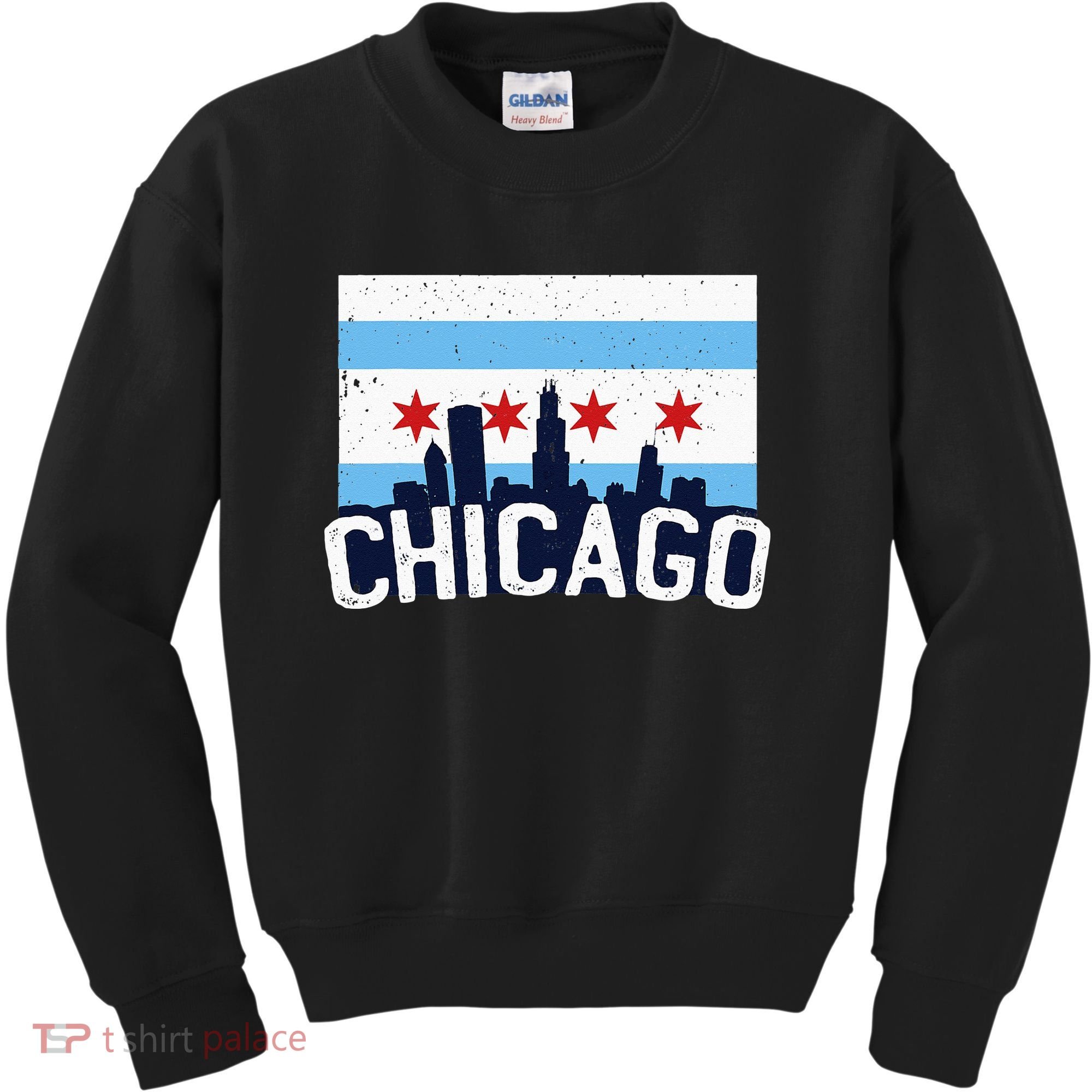Chicago Illinois Flag City Skyline Chi Town Pride City Flag Kids Sweatshirt