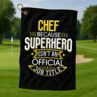 Chef Idea Funny Superhero Job Chef Golf Towel thumb 1
