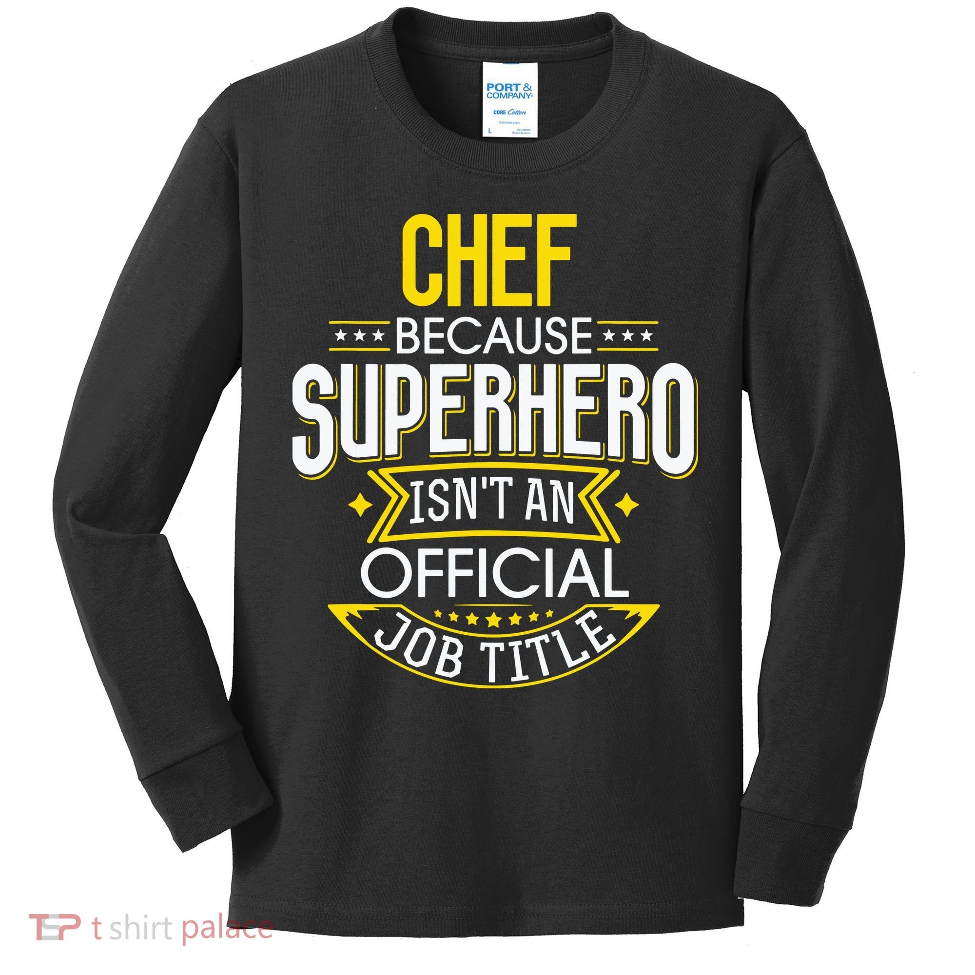 Chef Idea Funny Superhero Job Chef Kids Long Sleeve Shirt