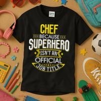 Chef Idea Funny Superhero Job Chef Kids T-Shirt thumb 3