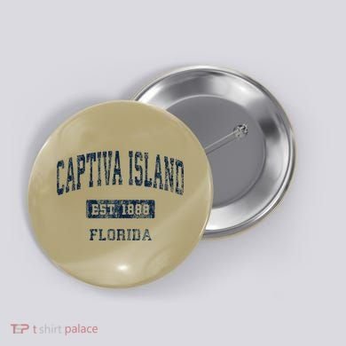 Captiva Island Florida Fl Vintage Established De Button