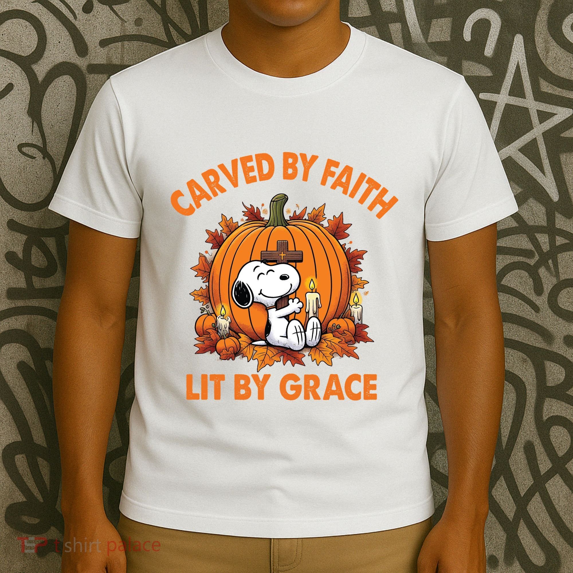 Carving In Faith Lighting With Grace T-Shirt