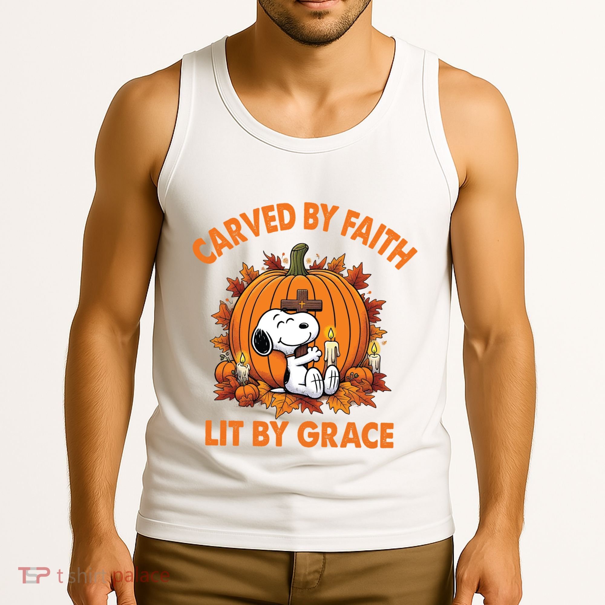 Carving In Faith Lighting With Grace Tank Top