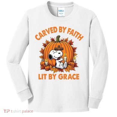 Carving In Faith Lighting With Grace Kids Long Sleeve Shirt
