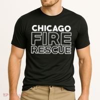 Chicago Illinois Fire Rescue Department Firefighters Firemen Cooling Performance Crew T-Shirt thumb 2