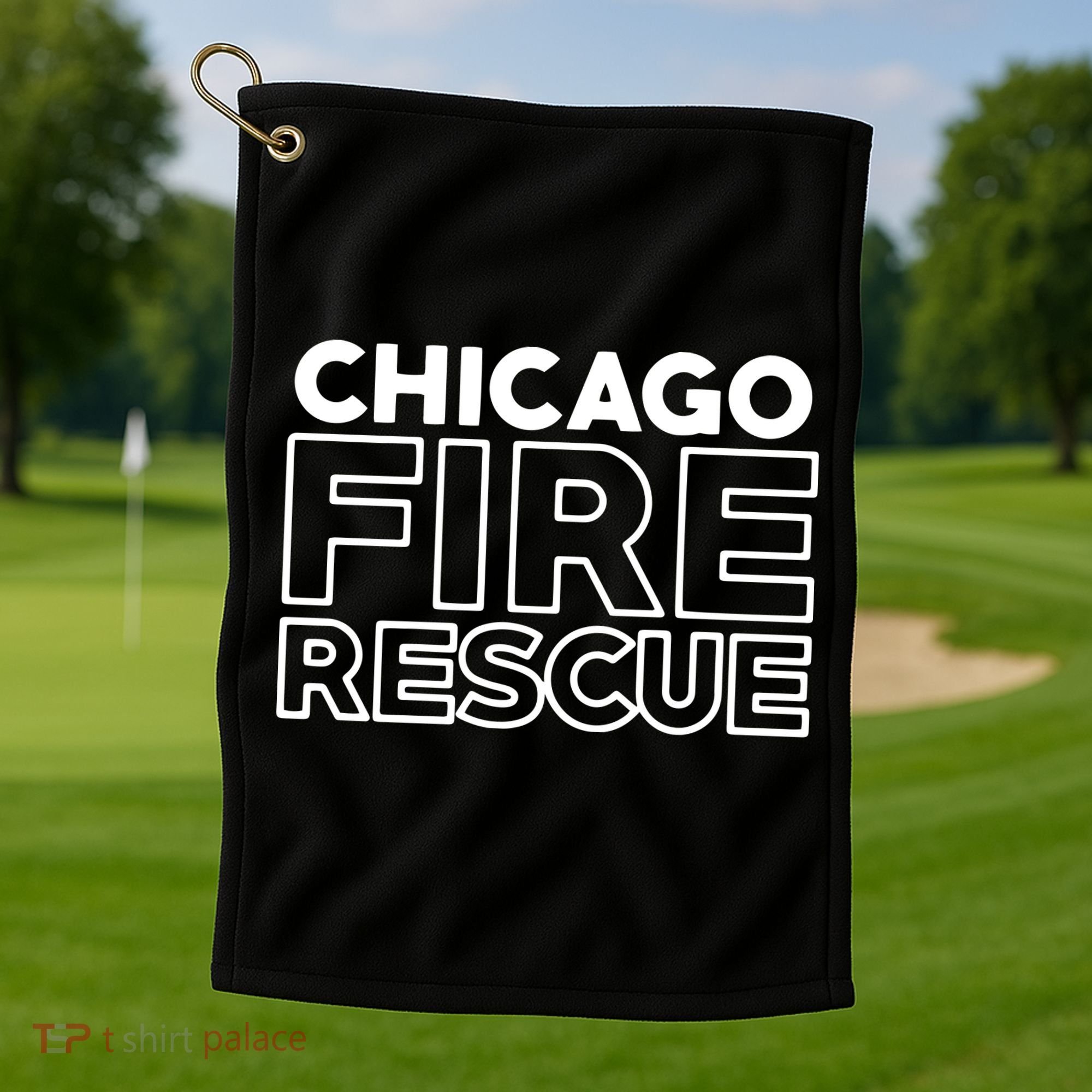 Chicago Illinois Fire Rescue Department Firefighters Firemen Golf Towel