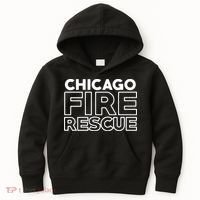 Chicago Illinois Fire Rescue Department Firefighters Firemen Kids Hoodie thumb 0