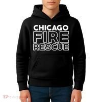 Chicago Illinois Fire Rescue Department Firefighters Firemen Kids Hoodie thumb 4