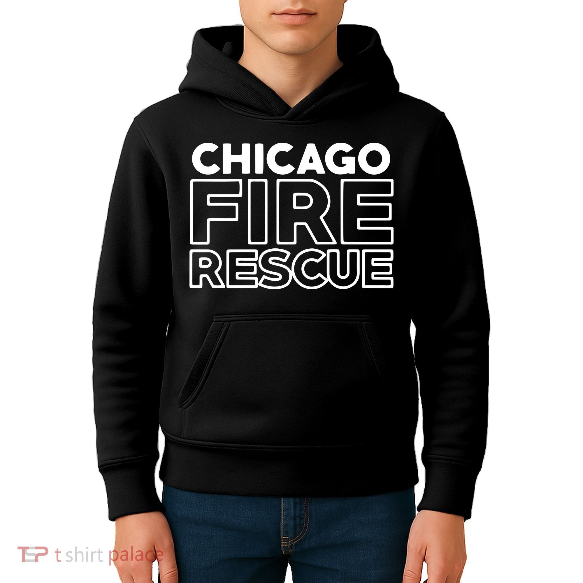 Chicago Illinois Fire Rescue Department Firefighters Firemen Kids Hoodie