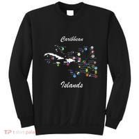 Caribbean Islands Flags And Map Caribbean Sea Vacations Sweatshirt thumb 0