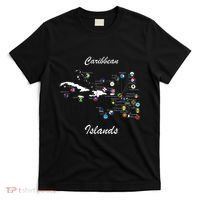 Caribbean Islands Flags And Map Caribbean Sea Vacations T-Shirt thumb 0