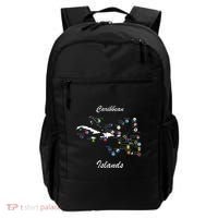 Caribbean Islands Flags And Map Caribbean Sea Vacations Backpack thumb 0