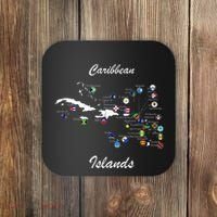 Caribbean Islands Flags And Map Caribbean Sea Vacations Coaster thumb 0