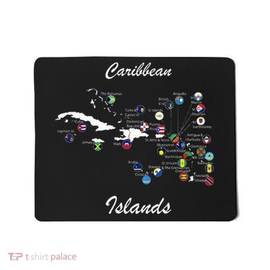 Caribbean Islands Flags And Map Caribbean Sea Vacations Mousepad