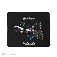 Caribbean Islands Flags And Map Caribbean Sea Vacations Mousepad thumb 0