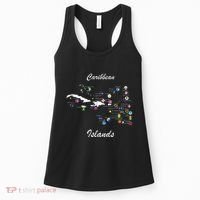 Caribbean Islands Flags And Map Caribbean Sea Vacations Women's Tank Top thumb 0