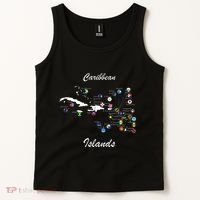 Caribbean Islands Flags And Map Caribbean Sea Vacations Tank Top thumb 2