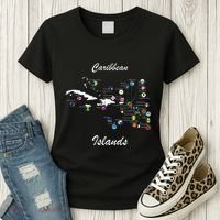 Caribbean Islands Flags And Map Caribbean Sea Vacations Women's T-Shirt thumb 3