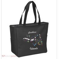 Caribbean Islands Flags And Map Caribbean Sea Vacations Tote Bag thumb 2