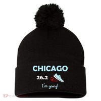 Chicago Im Going Marathon Runner Running 26.2 Pom Pom 12in Knit Beanie thumb 0